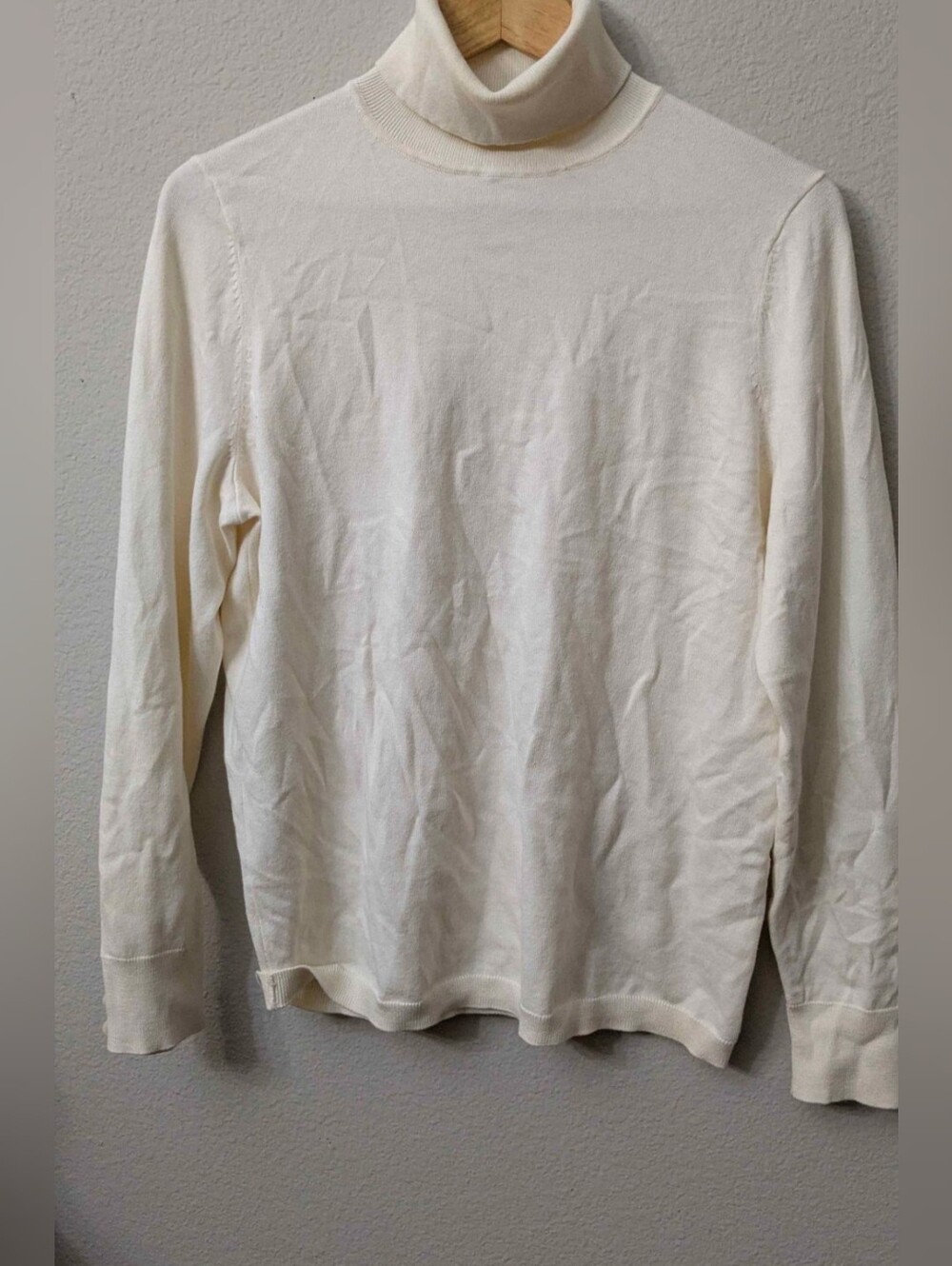 Soft Cream Turtleneck Sweater Talbots Size Lp